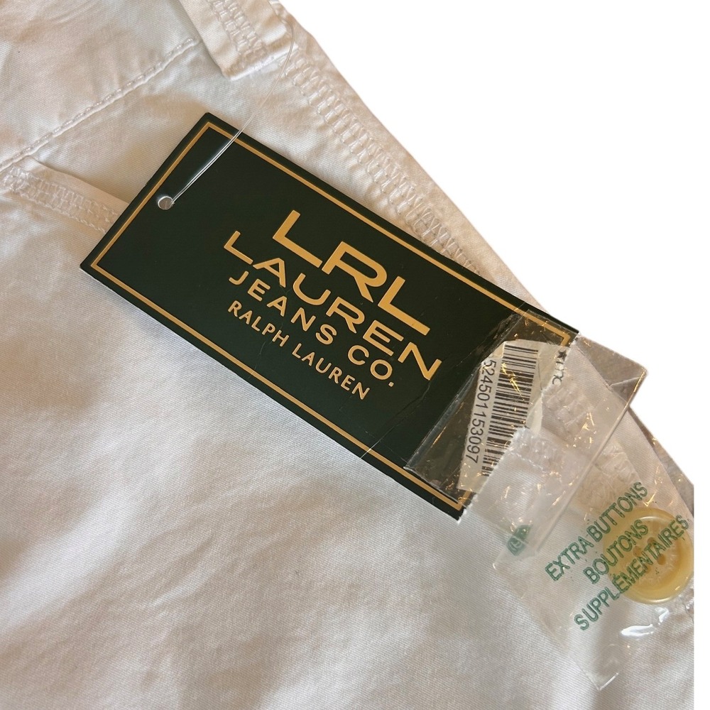 Lauren Ralph Lauren White Cotton Chino Shorts‎ Womens 6 NWT Lauren Jeans Co - Picture 5 of 6